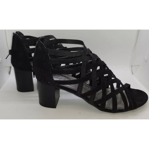 Dexflex Size 9 Trista Black Strappy Heel - Picture 1 of 7